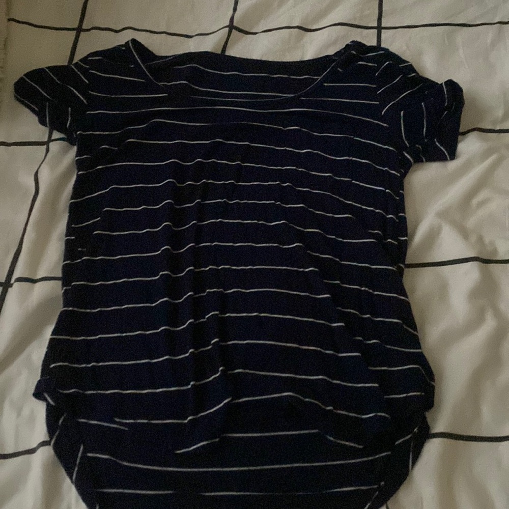 striped short-sleeve top